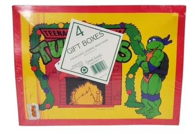 Vintage Pack Of 4 Teenage Mutant Ninja Turtles TMNT Christmas Gift Boxes NOS - Image 1 of 4