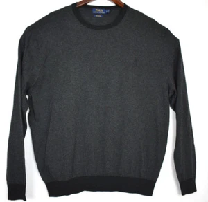Polo Ralph Lauren Mens Gray Pullover Sweater Crew Long Sleeve Pima Cotton Sz XL - Picture 1 of 7