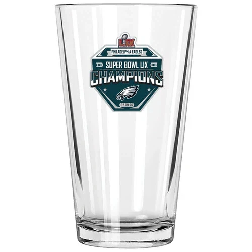 Philadelphia Eagles 2024 Memory Co. Super Bowl LIX Champs 16 oz vidro pintado - Imagem 1 de 1