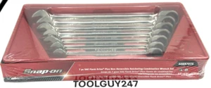 SNAP ON TOOLS USA 7Pc SAE 0° Non-Reversing Ratcheting Combo Wrench Set SOXR707A+ - Picture 1 of 13