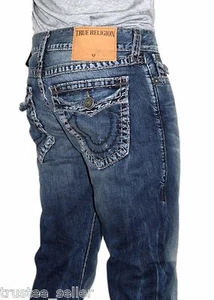 Pantalones de mezclilla vintage True Religion Brand para hombre combo súper puntada en T arrastre por canales - Imagen 1 de 10