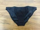 NWT JCrew $44 Lowrider Bikini Bottom in Piqu&#233; Nylon Size L Black H7619 swim