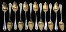TIFFANY & CO 12 FLEMISH STERLING SILVER GOLD WASH BOWL 5 7/8" FRUIT SPOONS