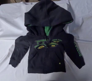 John Deere Tractor 4T Black & Green Zip Up Hoodie - Picture 1 of 3