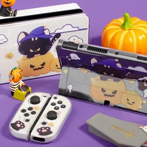 Pumpkin Cat Hard Case Protective Cover TV Dock Shell for Nintendo Switch OLED - Picture 1 of 13