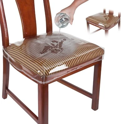 Fundas de sillas de plástico, fundas de asiento de plástico para sillas de comedor, protector de silla, Vi Foto 1 de 4