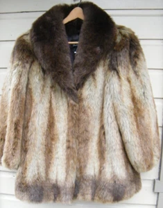 Olympia Limited Inc Faux Fur Coat Jacket Petite Medium Made in USA Beautiful - Picture 1 of 8