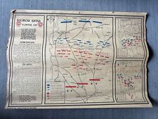 Vintage History Map Battle of Kosovo Printed in 1980's Boj na Kosovu Karta