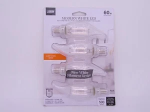 FEIT ELECTRIC B10 E12 CANDELABRA MODERN WHITE FILAMENT LED LIGHT BULB 2700K - Picture 1 of 9