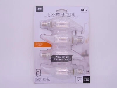 FEIT ELECTRIC B10 E12 CANDELABRA MODERN WHITE FILAMENT LED LIGHT BULB 2700K - Image 1 of 4