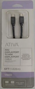 ATIVA Mini DisplayPort to Mini DisplayPort Cable, 6’, Black, 36544 - Picture 1 of 3