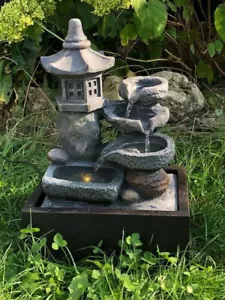 Feng Shui Zimmerbrunnen Lighthouse über Etagen 42 cm mit LED-Beleuchtung - Bild 1 von 8