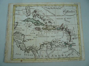 Caribbean, anno 1820, map, Walch Copperengraving, edited by Walch, - Picture 1 of 1