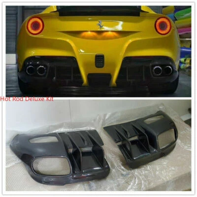 FOR FERRARI F12 BERLINETTA CARBON FIBER REAR BUMPER DIFFUSER SPLITTER DM STYLE - Imagem 1 de 4