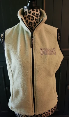 Light Green Fleece Vest with Black Trim Medium combined ship avail - Image 1 of 4