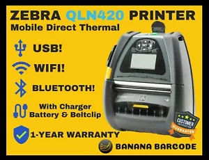 ✅Zebra QLn420 Mobile Thermal Label Printer, WiFi, Bluetooth, 1-Year Warranty!🔥⭐ - Picture 1 of 2