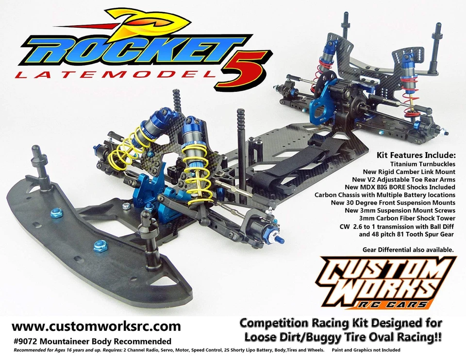 Custom Works CW0716 ROCKET 5 KIT for Rubber Tire Late Model LM EDM MWM - Image 1 of 1