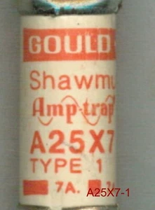 GOULD SHAWMUT A25X7 FUSIBLE A25 X 7 amperios 300 voltios a257-1 - Imagen 1 de 2
