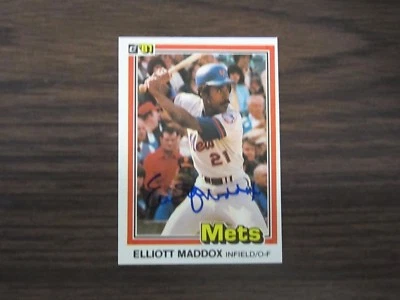 1981 Donruss #397 ELLIOTT MADDOX autographed / Signed card New York Mets - Image 1 of 2