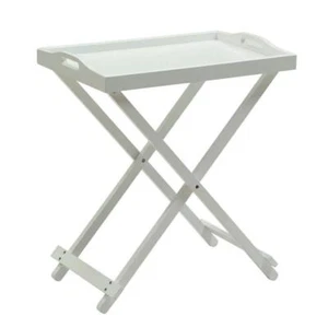 Convenience Concepts End Table 22" Rectangle Wood Folding Tray White - Picture 1 of 4