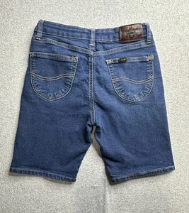 Lee Shorts Girls 12 Blue Jean Bermuda Stretch Adjustable Waist Denim Casual - Picture 1 of 16