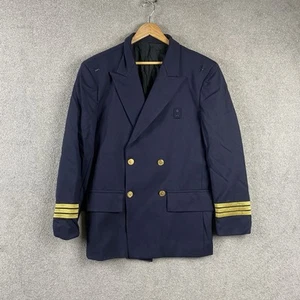 US Military NavyJacket 42R Gabardine Wool Blend Double Breasted Uniform Vintage - Picture 1 of 7