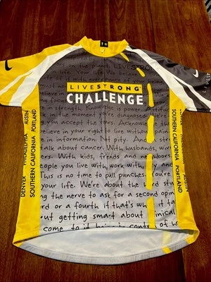 Nike Dri-fit Livestrong Challenge XL Cycling Jersey Wear Yellow Bike Shirt 2006 - Image 1 of 4