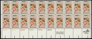1975 US Merry Christmas! 10c ¢ Cent Louis Prang Block of 20 (Scott # 1580) MNH - Picture 1 of 3