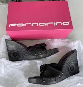Sandalias FORNARINA Vintage Y2K Lazo Tachuelas Cuña EE. UU. 9 EUR 40/41 NUEVAS SIN CAJA - Imagen 1 de 9