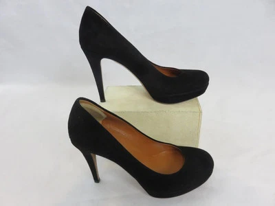A+ GUCCI Betty PLATFORM PUMP Black Suede Round Toe CLASSIC 4" Heel Size 35 1/2 - Image 1 of 4