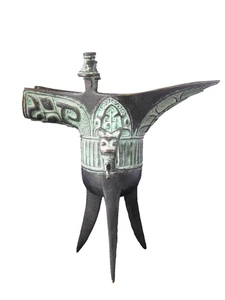 Vintage Chinese Hand Made Metal Zun - Ancient Chinese Wine Utensil - Picture 1 of 7