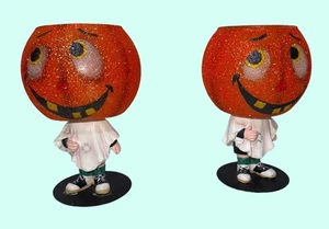 Department 56 Cabeza de Calabaza Halloween Resina Estatuillas Brillo 6 Pulgadas Decorativas - Imagen 1 de 5