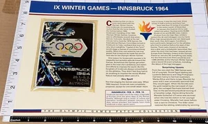 1964 INNSBRUCK IX WINTERSPIELE WILLABEE & WARD STAT & OLYMPICS AUFNÄHER - Bild 1 von 2