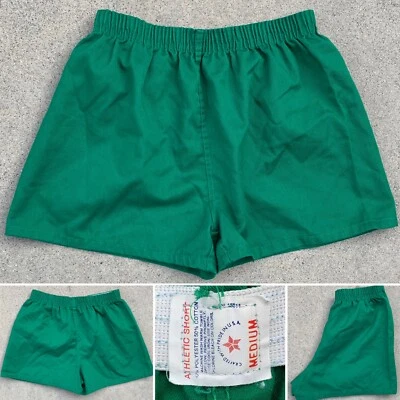 Pantalones cortos deportivos vintage PE pantalones cortos verdes hechos en EE. UU. Talla Mediana M Foto 1 de 4