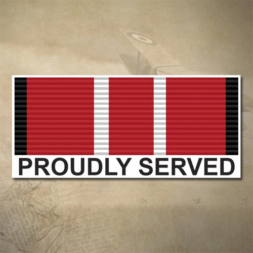 AUSTRALIAN DEFENCE MEDAL DECAL - PROUDLY SERVED | 150MM X 65MM | AUSSIE | PRIDE  - image 1 of 1