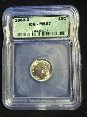 1960 D ROOSEVELT DIME ICG MS67 103 - Image 1 of 4