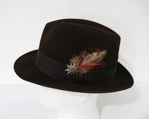 Mens Felt Hat Size 57 Fedora Outdoor Wool N065 - Picture 1 of 3