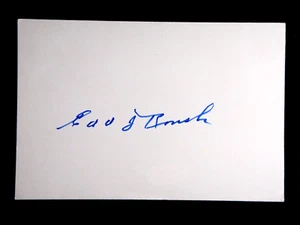 EDD ROUSH JSA CERTIFIED SIGNED INDEX CARD AUTOGRAPHED AUTO HALL OF FAME HOF - Picture 1 of 2