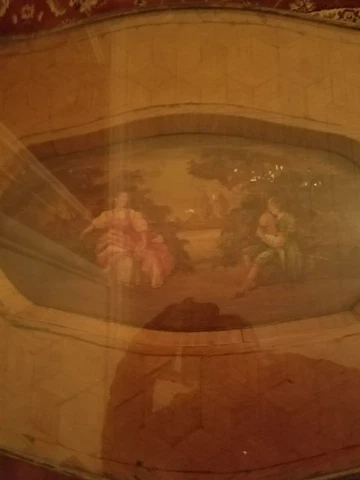 Amazing Antique Victorian Painted Coffee Table Cover