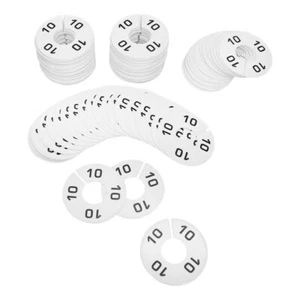 Hangers Retail Clothing Rack 3-1/2" Round Plastic Size 10 Dividers 10 PCS WHITE - Picture 1 of 2