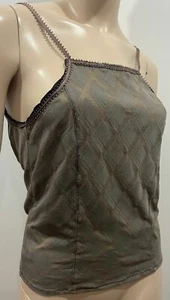 Camisa Top VOYAGE INVEST IN THE ORIGINAL Marrón Taupe Sin Mangas Cruz Crisis S - Imagen 1 de 8