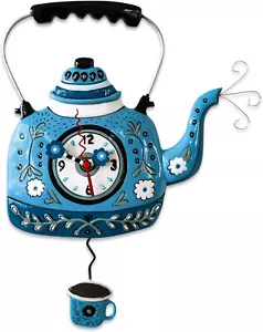 Allen Designs - Kettle (Blue) Wall Clock - P2052 - Picture 1 of 2