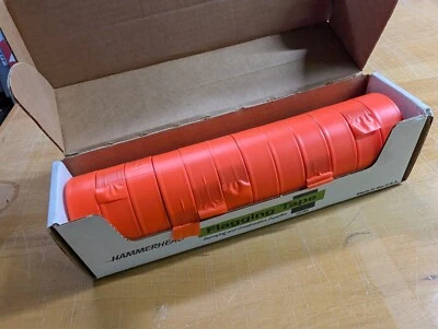 Neon Orange High Visibility Flagging Tape Hammerhead 1-3/16 in Wide 12 Rolls - Image 1 of 3