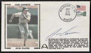 GATEWAY JOSE CANSECO HANDSIGNIERTER "40/40 PLAYER" FDC POSTGÜTESIEGEL UMSCHLAG - Bild 1 von 3