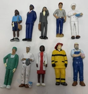 Lakeshore Learning PVC People Figures Lot Firefighter Chef Dr Painter Farmer Fun - Picture 1 of 8