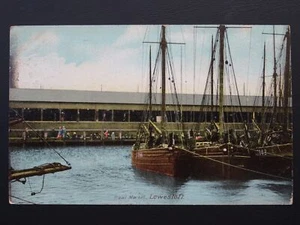 Suffolk LOWESTOFT Harbour & Fishing TRAWL / FISH MARKET c1905 Postcard by Wrench - Picture 1 of 3