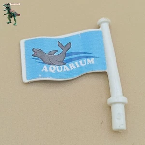 Playmobil-bandera-banderin-blanco-azul-acuario-parque-acuatico-foca-9060 9061 - Imagen 1 de 2