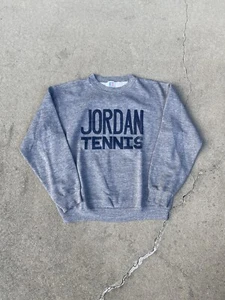 80s VINTAGE JORDAN TENNIS SCHOOL SWEATSHIRT SZ M RUSSELL ATHLETIC USA 1980s - Picture 1 of 6