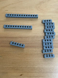 14 - LEGO Technic Brick 1x4 1x6 1x12 1x14 Holes Light Bluish Gray lot - Picture 1 of 4
