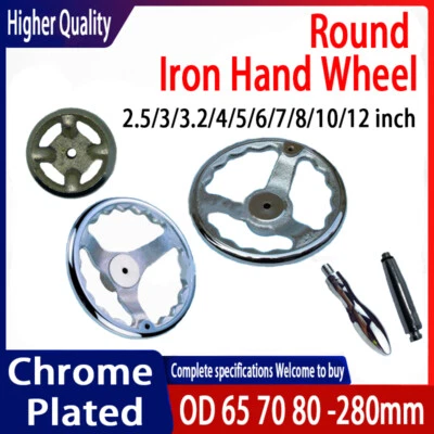 2.5/3/4/5/6 - 12 Inch Metal Machinery Handwheel 3-spoke Hand Wheel Chrome Plated - Image 1 of 4